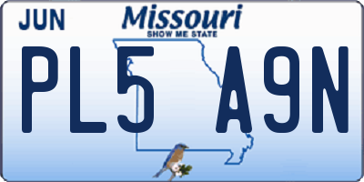 MO license plate PL5A9N