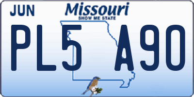 MO license plate PL5A9O