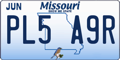 MO license plate PL5A9R