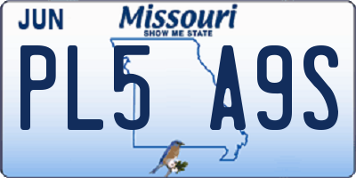 MO license plate PL5A9S