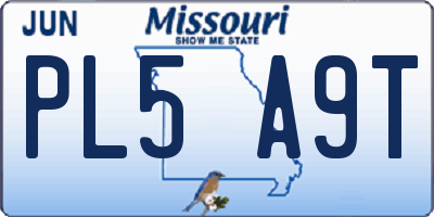 MO license plate PL5A9T
