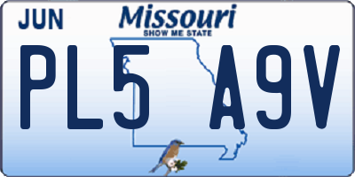 MO license plate PL5A9V