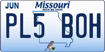 MO license plate PL5B0H