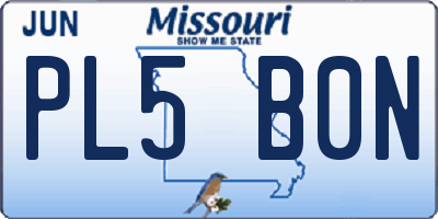 MO license plate PL5B0N