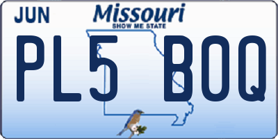 MO license plate PL5B0Q