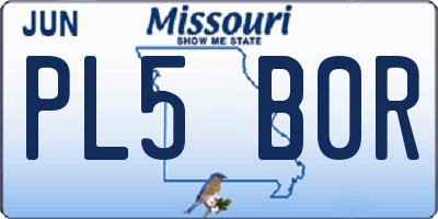 MO license plate PL5B0R