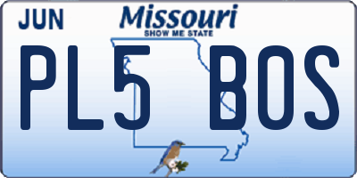 MO license plate PL5B0S