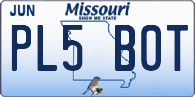 MO license plate PL5B0T