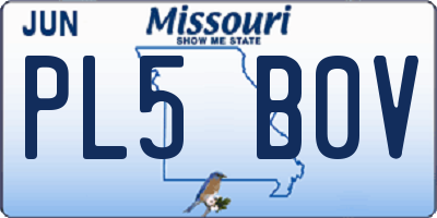 MO license plate PL5B0V