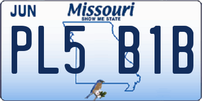 MO license plate PL5B1B
