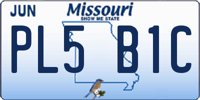 MO license plate PL5B1C