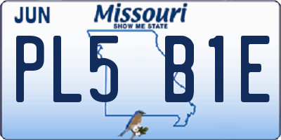 MO license plate PL5B1E