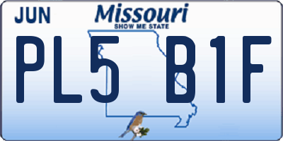 MO license plate PL5B1F