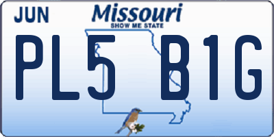 MO license plate PL5B1G