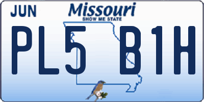 MO license plate PL5B1H