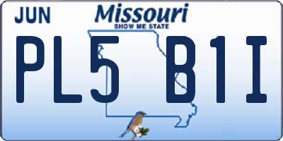 MO license plate PL5B1I