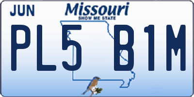 MO license plate PL5B1M