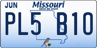 MO license plate PL5B1O