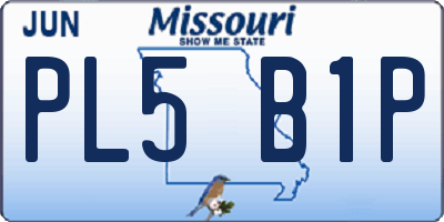 MO license plate PL5B1P