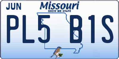 MO license plate PL5B1S