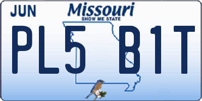 MO license plate PL5B1T