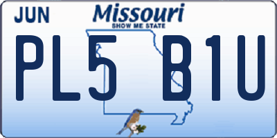MO license plate PL5B1U
