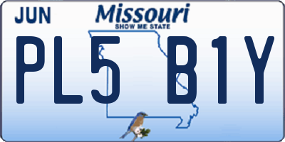 MO license plate PL5B1Y
