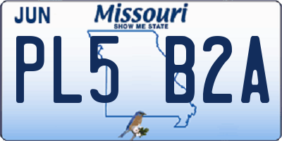 MO license plate PL5B2A