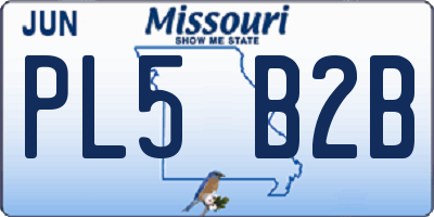 MO license plate PL5B2B