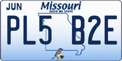 MO license plate PL5B2E