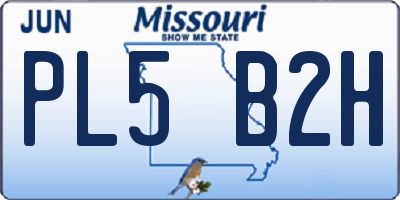 MO license plate PL5B2H