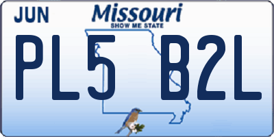 MO license plate PL5B2L