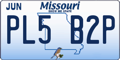 MO license plate PL5B2P