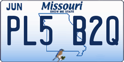 MO license plate PL5B2Q