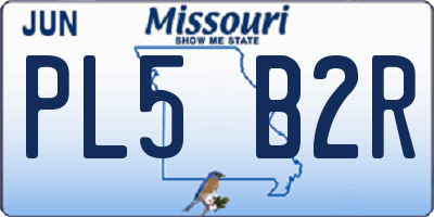 MO license plate PL5B2R