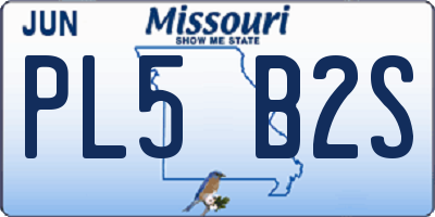 MO license plate PL5B2S