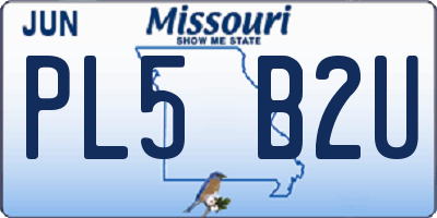 MO license plate PL5B2U