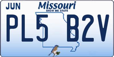 MO license plate PL5B2V