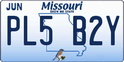 MO license plate PL5B2Y