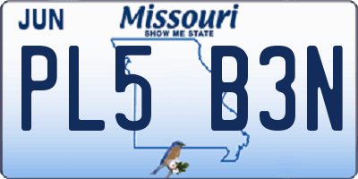 MO license plate PL5B3N