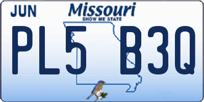 MO license plate PL5B3Q