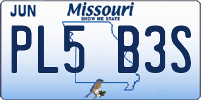 MO license plate PL5B3S