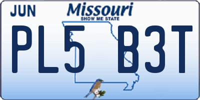 MO license plate PL5B3T