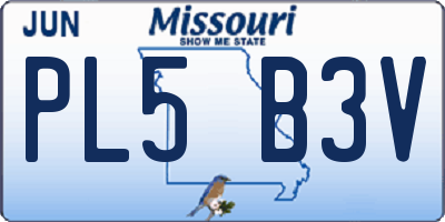 MO license plate PL5B3V