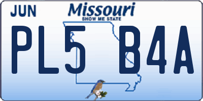 MO license plate PL5B4A