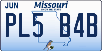 MO license plate PL5B4B