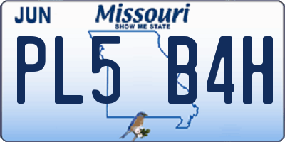 MO license plate PL5B4H