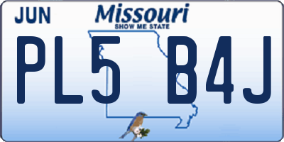MO license plate PL5B4J