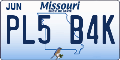 MO license plate PL5B4K