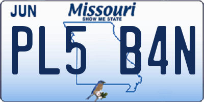 MO license plate PL5B4N